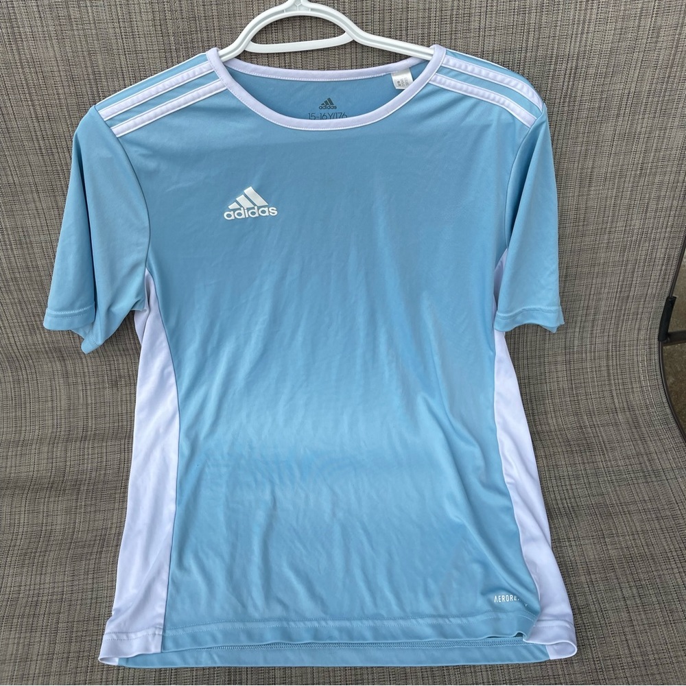 Blue Adidas shirt near perfect condition